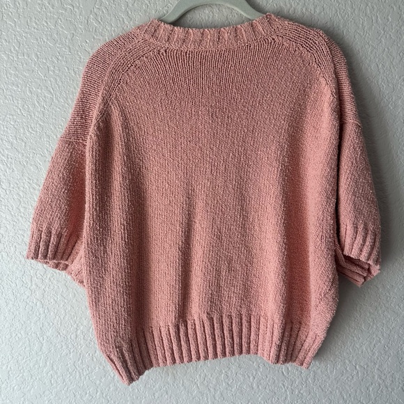 J.Crew Pink Short Sleeve Knit Cardigan Sweater XL Cottagecore - Picture 6 of 6